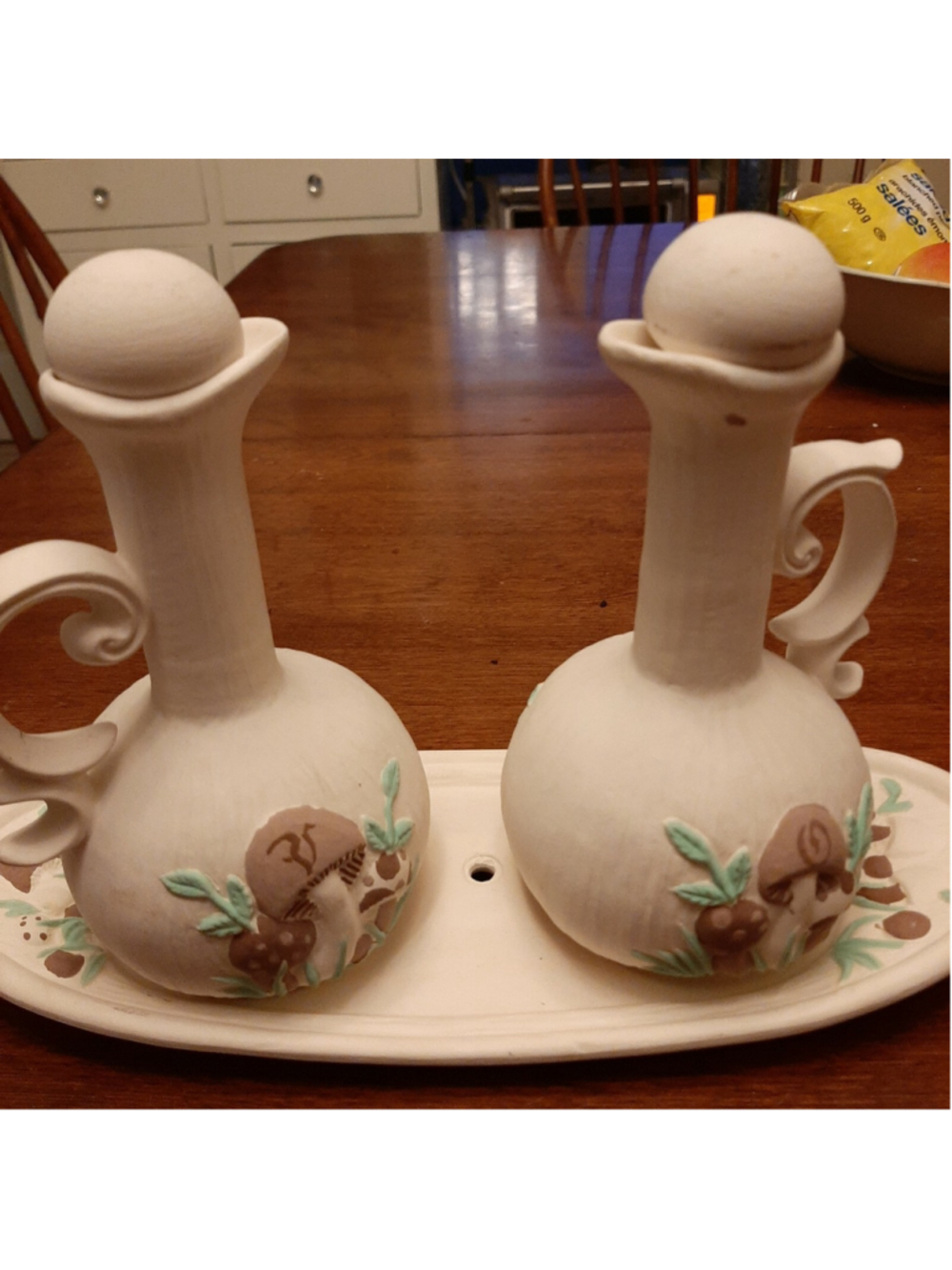 Arners mushroom ceramic cruet set